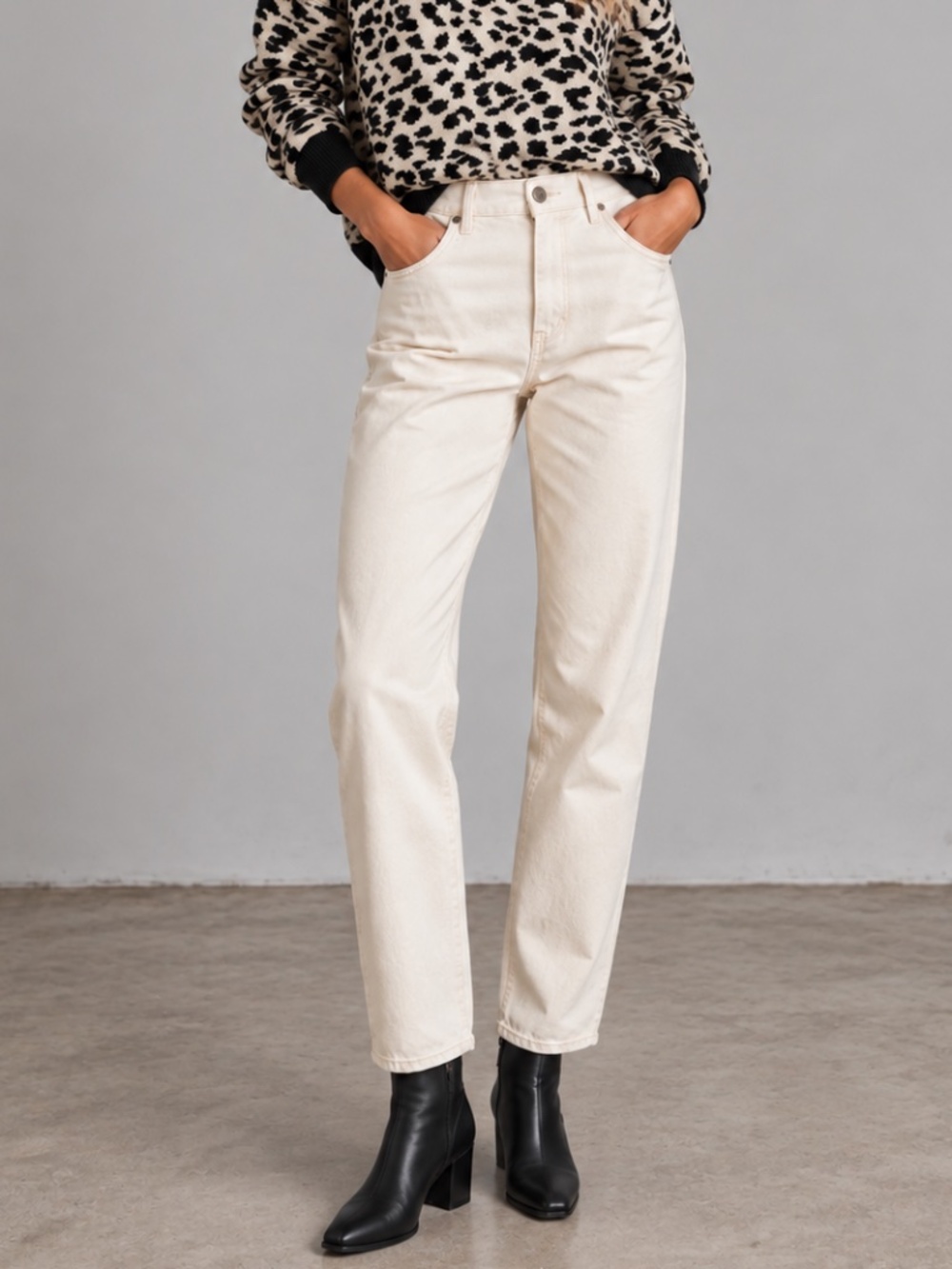 RAG & BONE Wren High-Rise Slim Straight Soft Jeans Ecru Cream Size 27 EUC